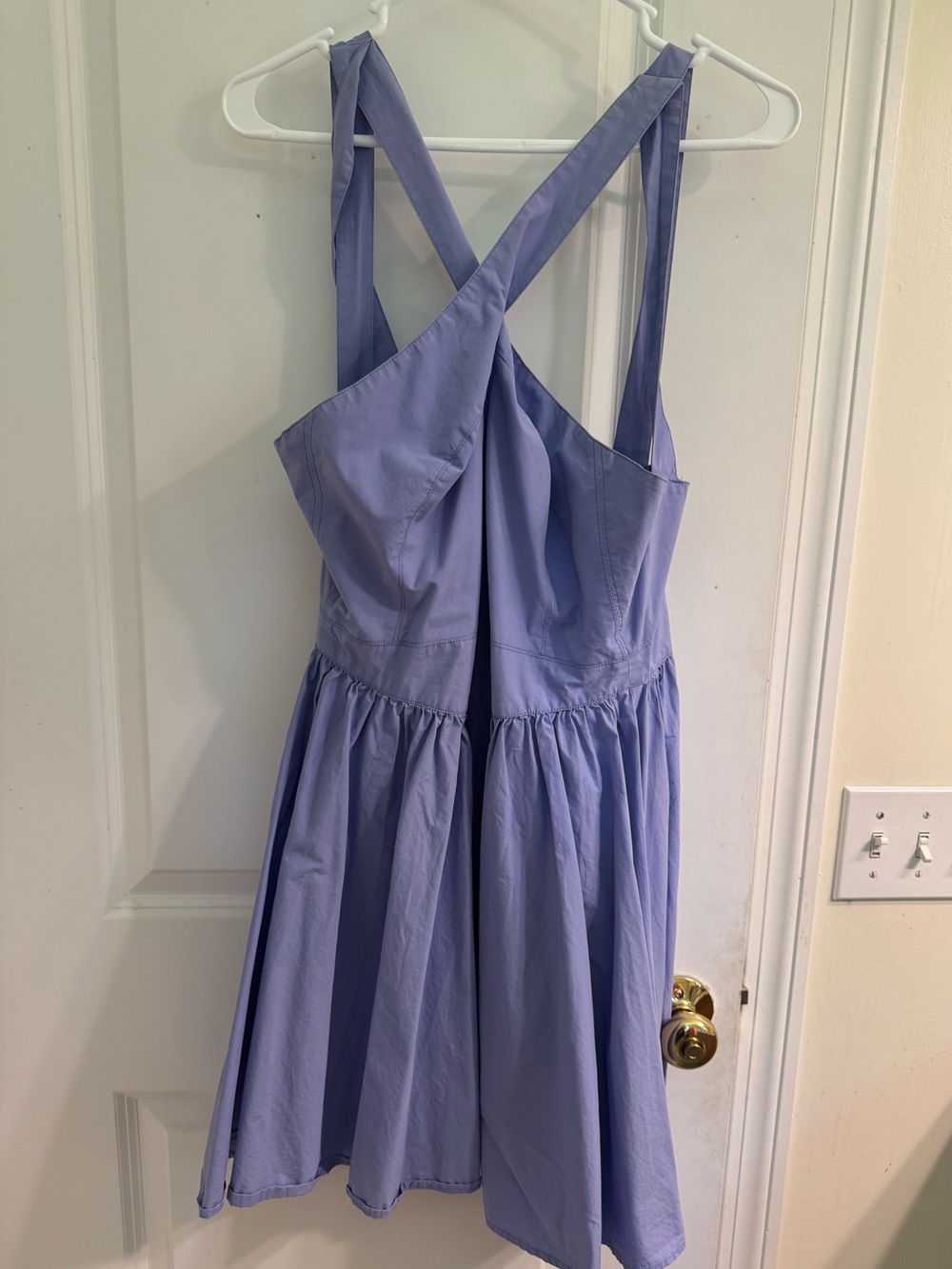 Moda International Periwinkle 100% Cotton Cross Neck Dress